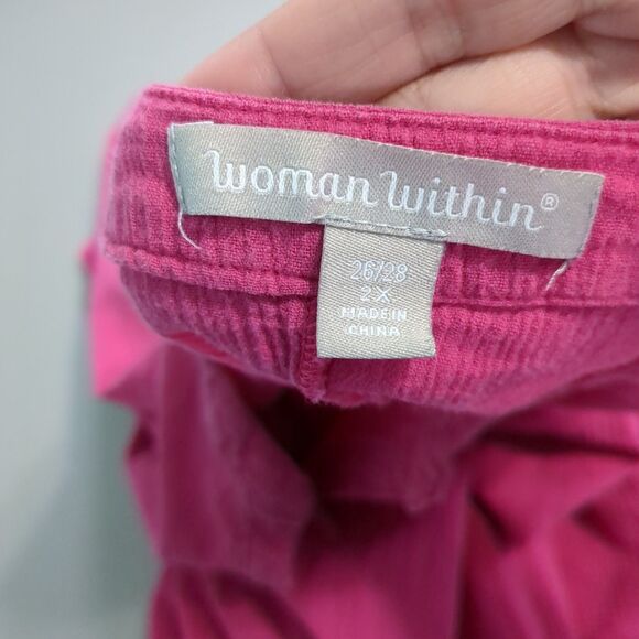 Woman Within pink 2x 26/28 V Neck Top Plus Lightweight Flowy Soft Plus Size - Picture 5 of 6